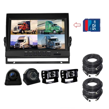 

TEXOSA 7" TFT LCD Quad Split Display Monitor 4CH Video Input 4 Pin Connector For Truck RV Trailer Bus CCTV Rear/Side View CAM