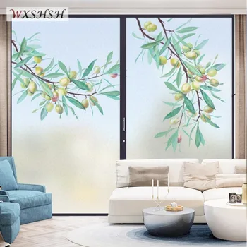 

Static Cling Window Film Custom Size Apricot Design PVC Frosted Light Transmitting Home Decals Tint-Film Reusable Glass Sticker