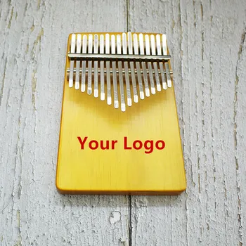 

Customized Your Logo 17 Keys Kalimba Thumb Piano Made By Single Board High-Quality Wood Body Musical Instrument