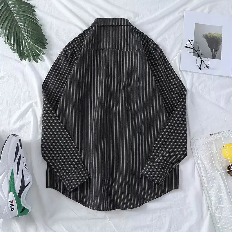 Весенне-осенняя длинная рубашка с карманом мужская одежда Slim Fit Мужская клетчатая рубашка с длинным рукавом Повседневная Уличная мужская рубашка