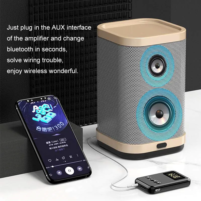 Transmissor de Áudio Receptor de Música Estéreo sem Fio Transmissor para Carro 9 em 1 Bluetooth Adaptador Jack fm tv Mp3 pc 5.0 3.5mm Aux - Image 2