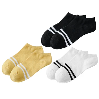 

Autumn and Winter Thin Socks Ladies Korean Version Of the Solid Color Striped Women's Socks Short Tube Cotton Boat Socks