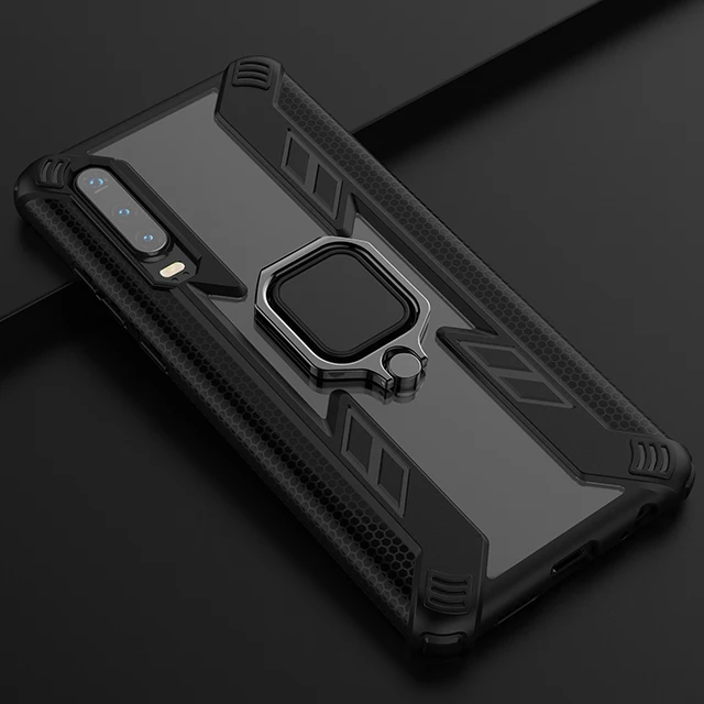 Ikrsses для huawei P30 Pro автомобильный чехол с магнитным кольцом для huawei P30 lite Nova 4e 360 чехол с защитой от падения - Цвет: Black