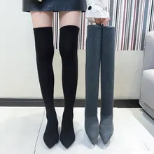 Сапоги выше колена; зимняя женская обувь; Сапоги выше колена; женские ботинки; женские высокие сапоги; schoenen vrouw bottines botas para mujer