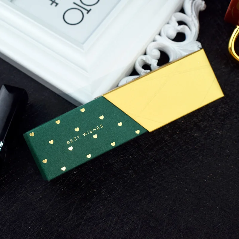 50pcs High quality creative favor boxes wedding candy box christmas gift box chocolate biscuits paper sugar boxes for packaging - Color: green