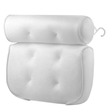 

3D Mesh Bath Pillow Soft SPA Headrest Bathtub Pillow with 6 Backrest Suction Cup Neck Cushion for Bathroom Accessories