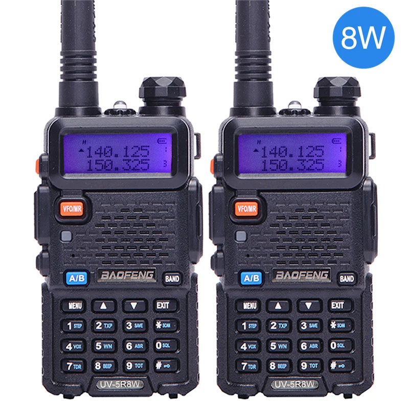 2 шт. Baofeng UV 5R 8 Вт высокомощное двухстороннее Радио рация CB Ham портативное радио 10