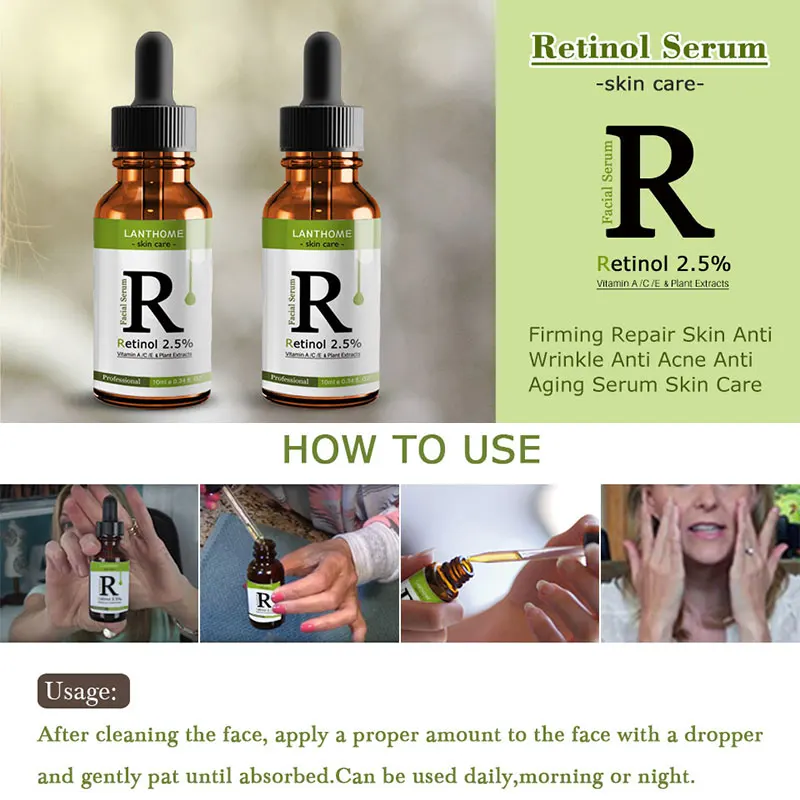 Сыворотка для лица Retinol 10 мл витамин C сыворотка устойчивое восстановление кожи против морщин против акне уход за кожей с сывороткой отбеливающий антитаник
