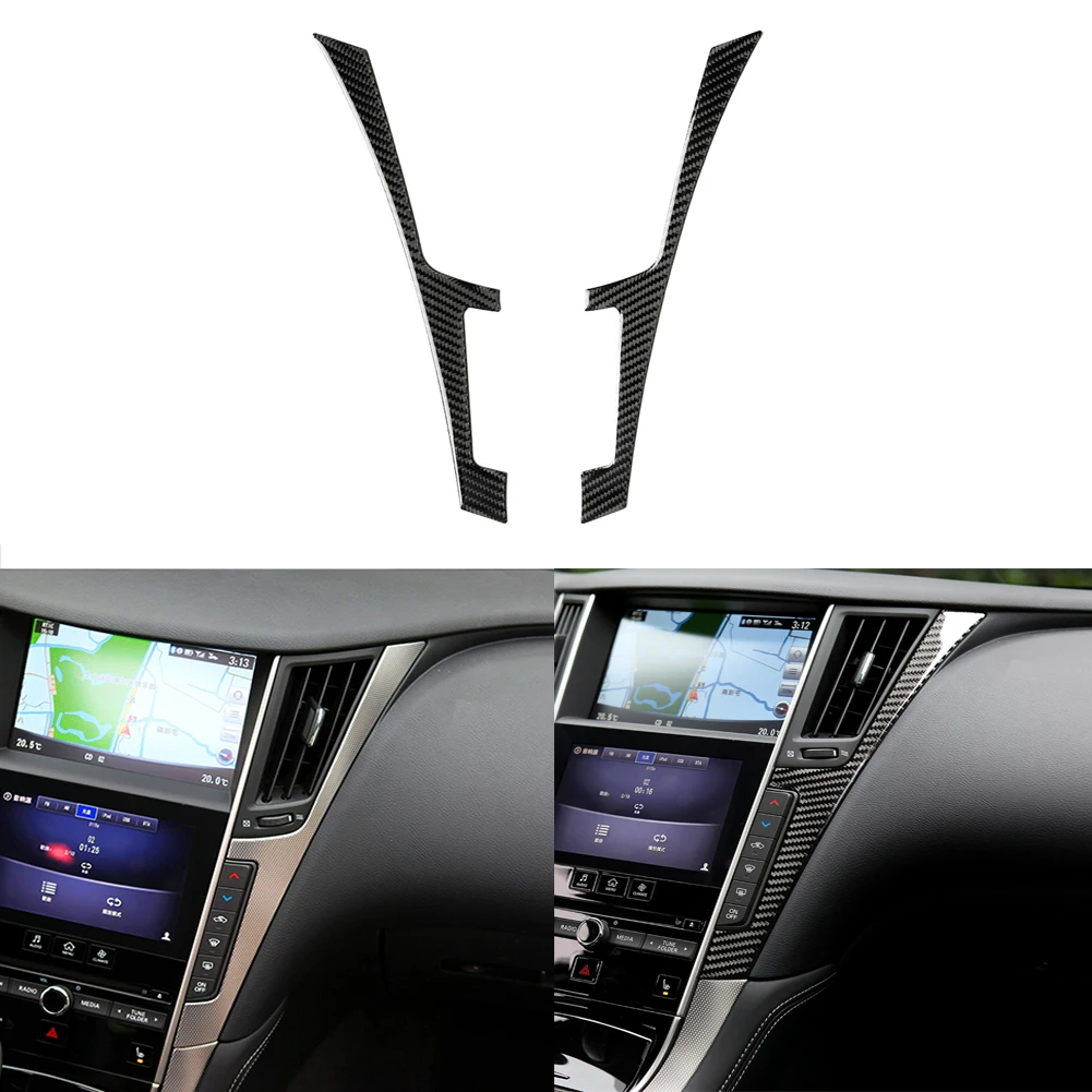 

For Q50 Q60 2013-2019 Carbon Fiber Interior Center Control Cover Sticker Trim Decoration Frame For Infiniti Car Styling