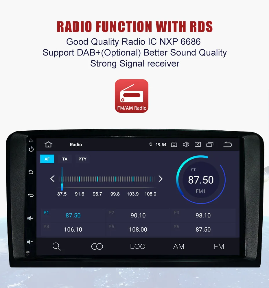 Excellent KANOR 1024*600 IPS Android 9.0 2 Din Car Autoradio For Mercedes Benz W164 ML350 ML450 ML500 ML430 X164 GL320 2