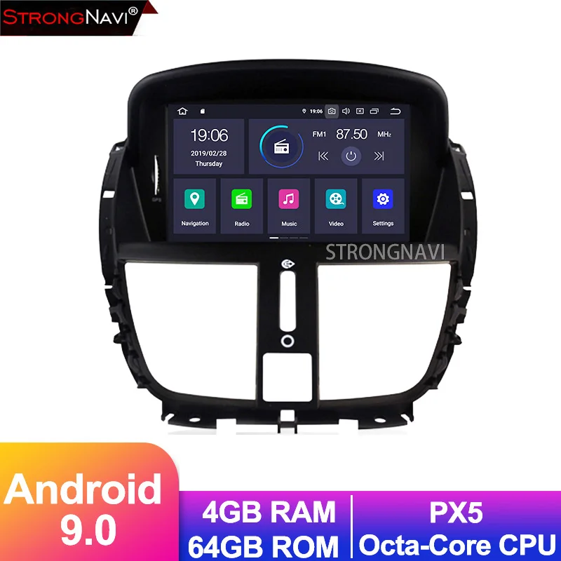 

7inch Android 9.0 HD screen Car DVD Multimedia Player For Peugeot 207 car radio player with WIFI 4G Bluetooth Camera 4g 64g