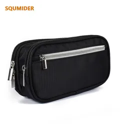 Solid color canvas pencil case School stationery bag large capacity pen case cute pen bag gifts for kids storage bag big handbag