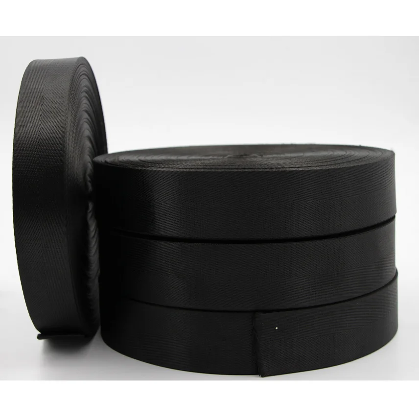 10M/lot 20/25/32/38/50mm Nylon Black Webbing Tape Herringbone Pattern DIY Backpack Strap Seat Belt Sewing Accessories Pet Belt