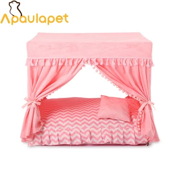 

APAULAPET Disassembly Summer Court Kennel Dog Nest Puppy Cat House Bed Pet Dog Bed With Curtain camas de perro