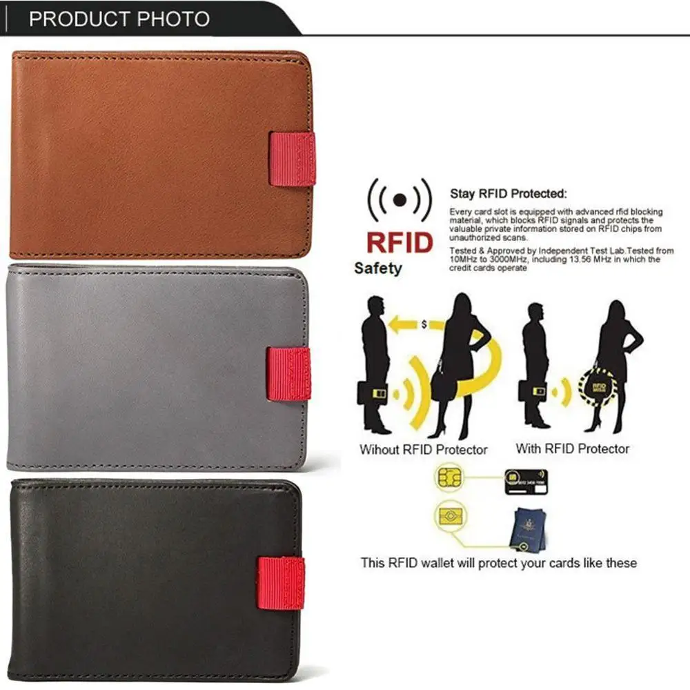 1 шт. ручной работы RFID Блокировка Geniue кожа 12 карт и 30 купюр-тонкий выдвижной кошелек