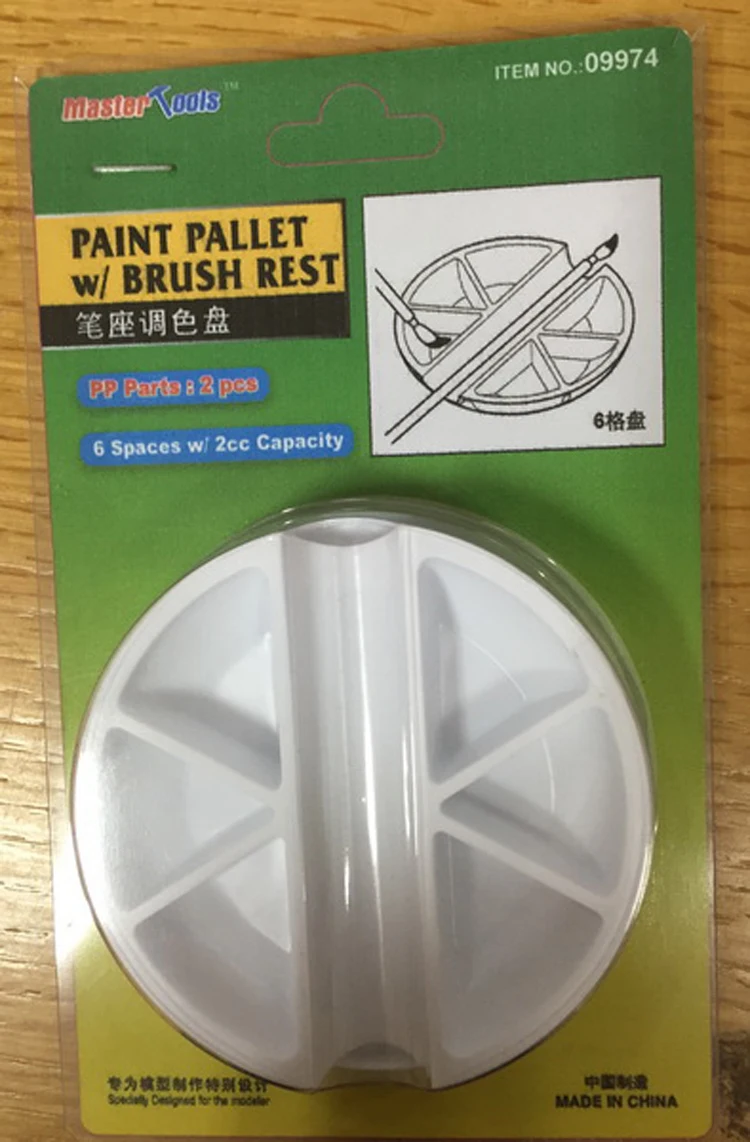 Master Tools Paint Pallet with Brush Rest - Plastic Model Building Tools #  09974 