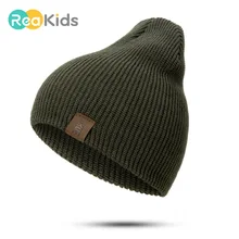 REAKIDS детская зимняя шапка родитель ребенок шапки для подогреватель детей вязаные шапки для девочек и мальчиков уличные мягкие шапки для мужчин и женщин для детей