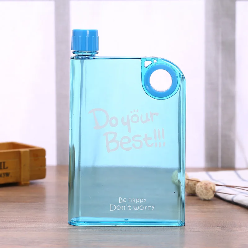 Light blue Креативный прозрачный Чайник Открытый Портативный Книга бутылка для воды чайник пластиковая фляжка на бедро ноутбук бутилированные бутылки вина - Цвет: Light blue