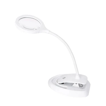 

Magnifier,Led Magnifier Desk Clamp,5X+10X Usb Rechargeable Led Magnifier Lamp,Dimmable Magnipros for Reading, Working