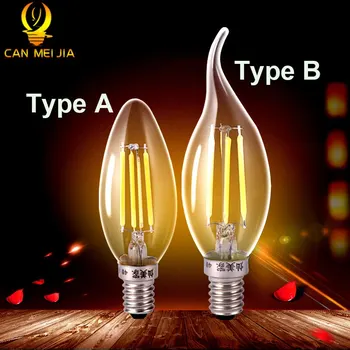 

New LED Bulb E14 Candle Light 2W 4W Retro Bulb Lamp C35 220V for Home Lighting Chandelier Decoration Warm/White2020