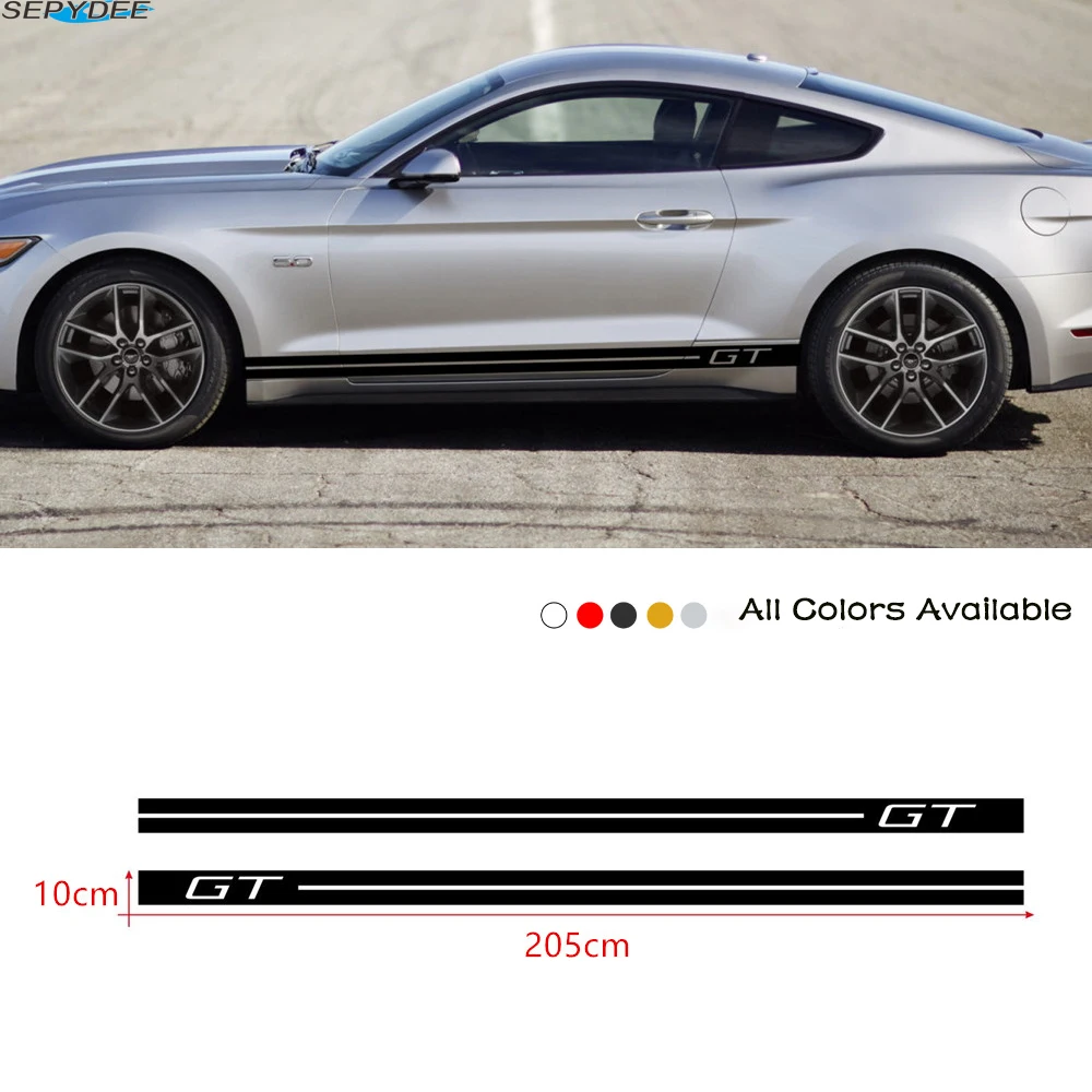 2 шт./лот автомобильный Стайлинг GT логотип дверь боковая юбка полосы наклейки