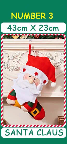 Рождественские чулки носки кошка собака лося год мешок для конфет Рождество украшения елки вечерние подарочные сумки для детей - Цвет: 3c