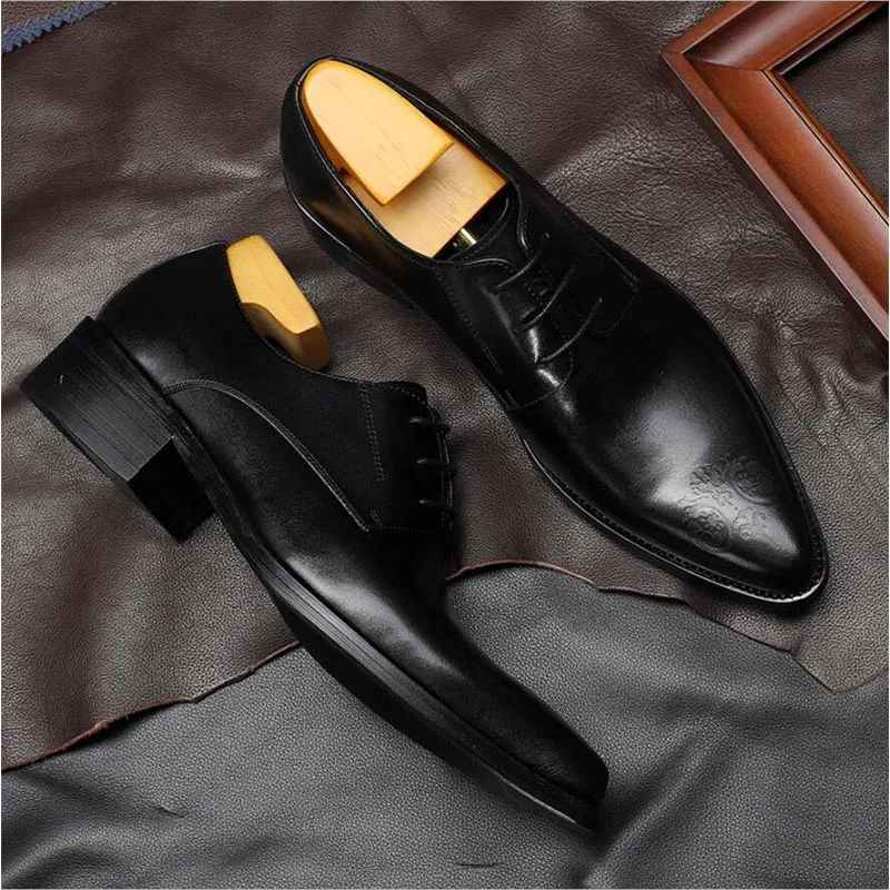 Sipriks Mens Wedding Shoes Pointed Derby Dress Shoe British Italian Handamde Business Career Gents Suit Social Leisure Flat