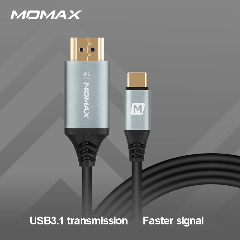 

Wonderful 4K same-screen data cable of Momax DTH2 (USB C to hdmi-2m) USB3.1 type-c easy connection Plug and play A second screen