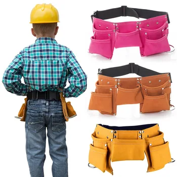 

Kids Tool Belt Children Tool Pouch Synthetic Leather Bags for Costumes Dress Up Role Play Garden Adventure Multi Bag Hog