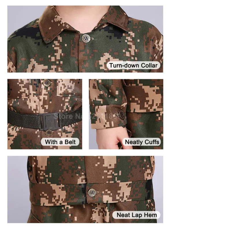 Детские камуфляжные куртки в стиле милитари; тактическая солдатская армейская Униформа; мужской костюм для охоты; комплект боевой одежды; карнавальный костюм