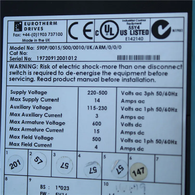 Eurotherm DC привод 590 P/0015/500/0010/UK/ARM/0/0/0