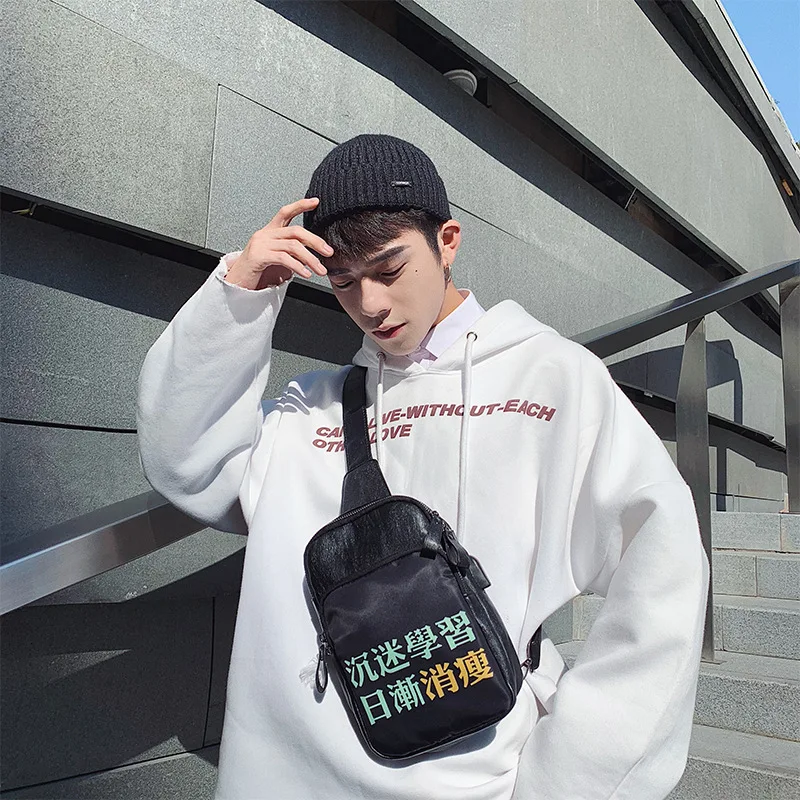 

Q Wholesale New Leisure Tide bag Men's single shoulder oblique satchel Korean version simple Chao Brand