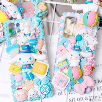 

For Samsung S20 Plus DIY Case Note 8/9/10+ 3D Cinnamoroll Phone Cover Galaxy S6/s7 edge Cute Dog Cream Handmade Shell S8/s9/s10+