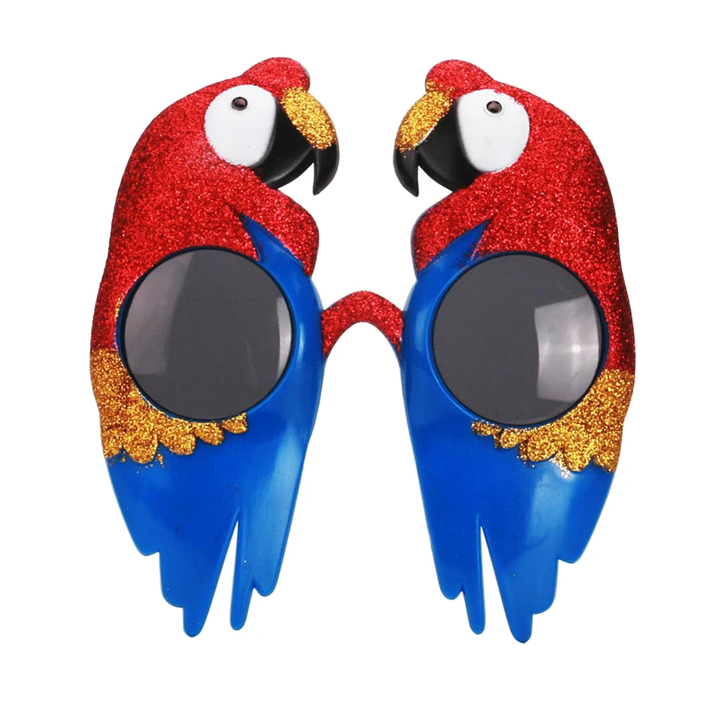 Birthday Glitter Red Blue Parrot Bird Macaw Party Glasses Cosplay Photo Prop