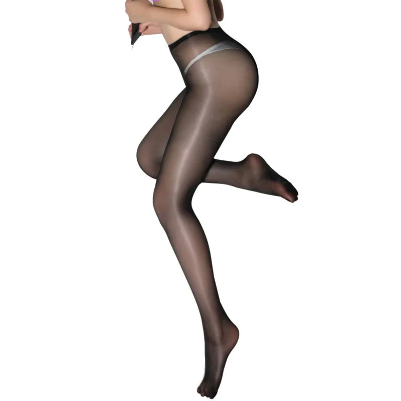 Oil Shiny Pantyhose for Women Open Crotch High Elastic Stockings | Женская одежда