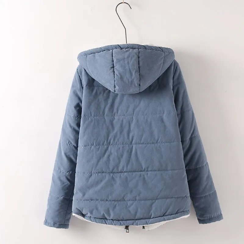 

2018 Autumn & Winter New Style Hipster Hooded Solid Color Brushed And Thick Short Cotton-padded Clothes Warm Students Cotton Coa