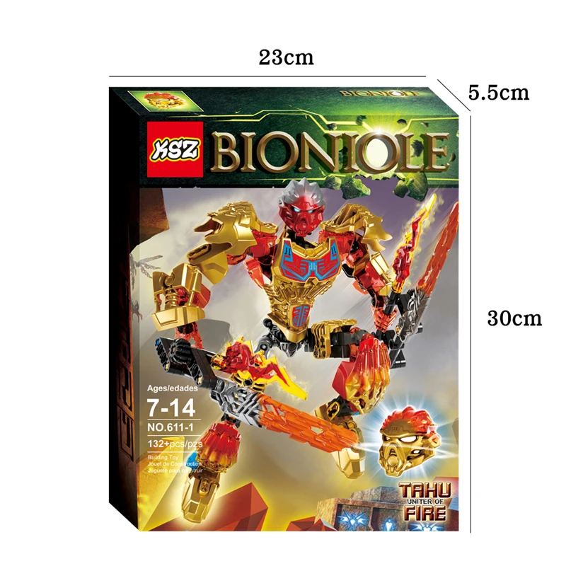 BIONICLE Tahu Uniter of Fire Action Figures Building Block Robot For Gift Compatible Major Brand 132pcs/Set