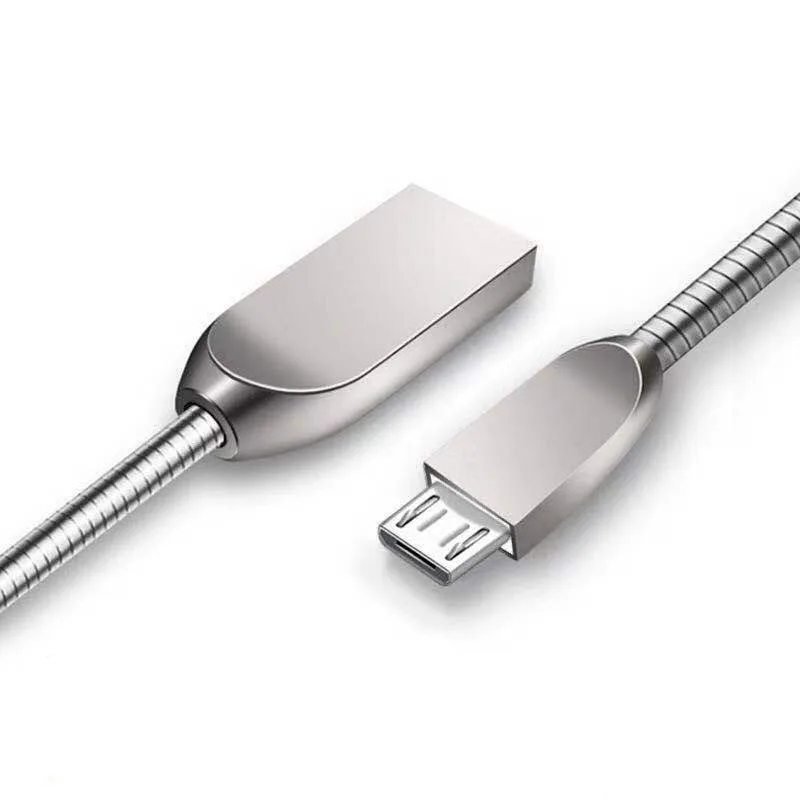 1M 3A зарядный кабель для мобильного телефона usb type C металлический провод для передачи данных для IOS Micro Kable - Цвет: Micro