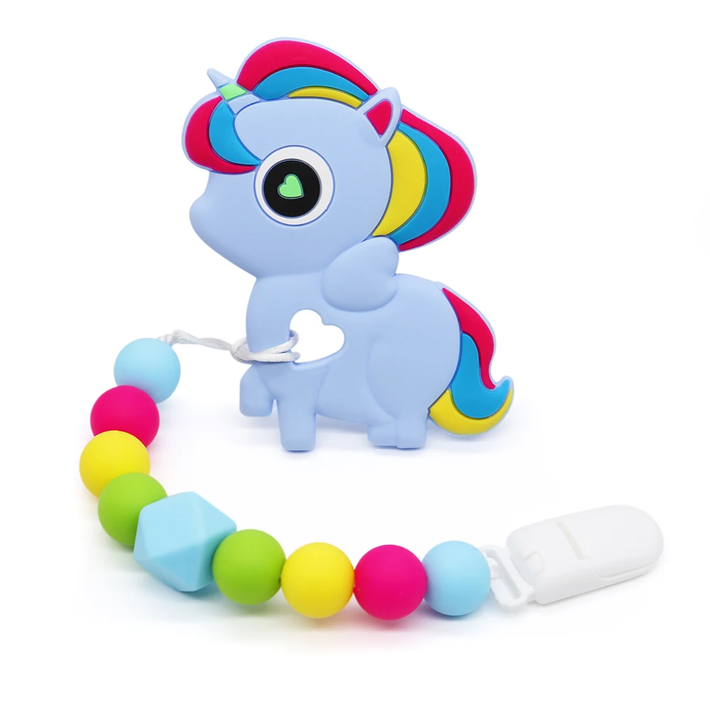 

Blue Animal Shape Teether Teething Pendants For Baby Infant Chewable Chewing Toys For BPA Free Food Grade Pendants
