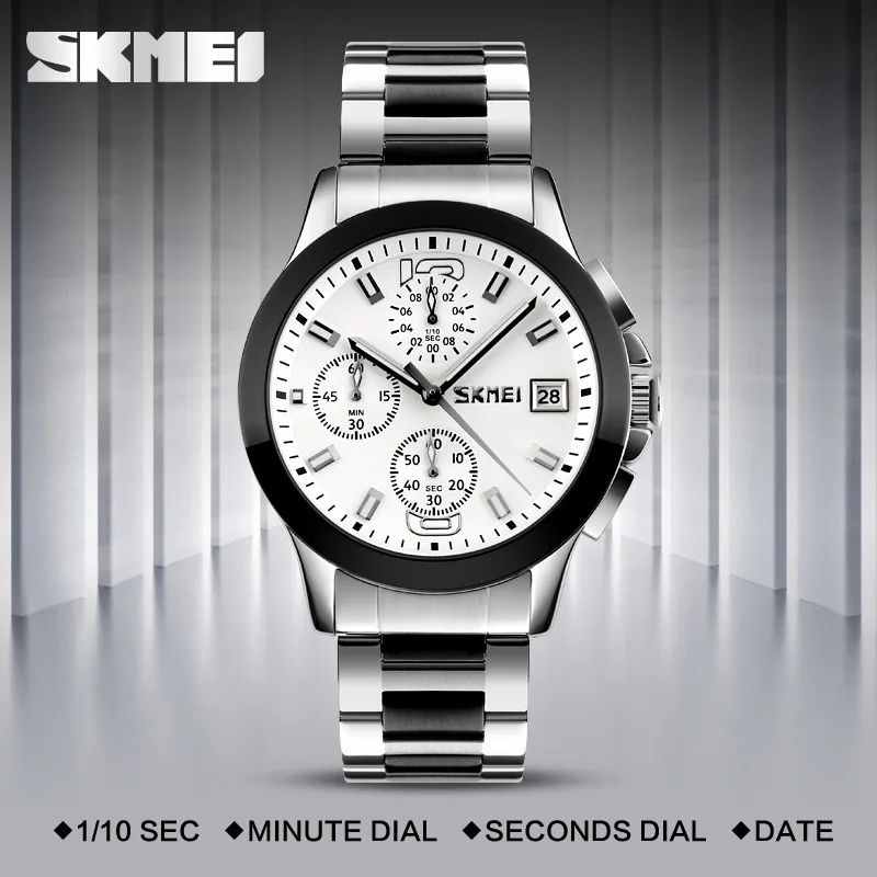 Skmei9126 multifuncional com calendário de três discos