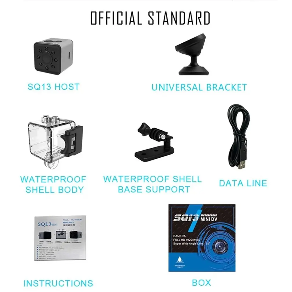 

Sq13 Wifi Camera 1080P Hd Remote Surveillance Camera Home Monitor Security Camera Infrared Night Vision Sports Camera