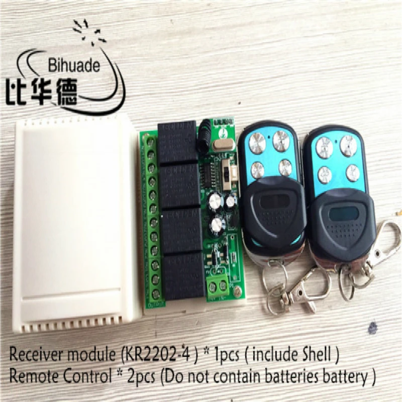 

433Mhz Universal Wireless Remote Control Switch DC 12V 4CH relay Receiver Module and RF Transmitter 433 Mhz Remote Controls