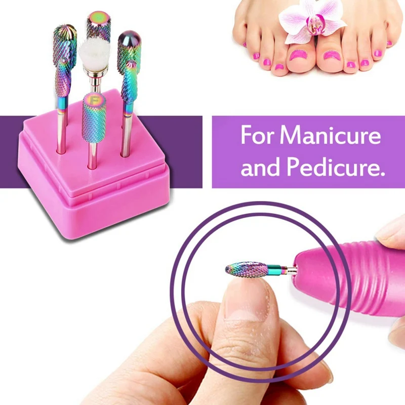 Профессиональный 7 шт гвоздь бор, фрезы, Насадки Набор шлифовальных головок маникюрные инструменты наборы ногтей искусство инструмент красота ногтей