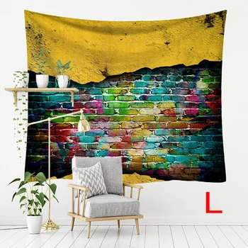 

Textile Background Home Wall Hanging Tapestry Polyester 3D Printed Decorative Hotel Ornament Colorful Stone Brick Living Room