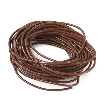 

10m Cowhide Leather Jewelry Cord DIY Necklace Making Material SaddleBrown, Size: about 2.5mm thick
