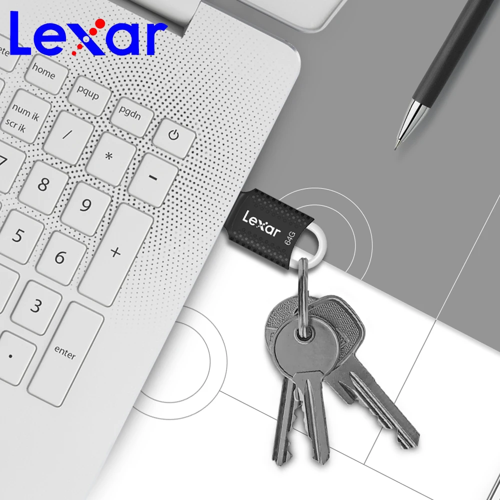Lexar, флеш-накопитель USB PendriveV40, 64 ГБ, 32 ГБ, 16 ГБ, USB 2,0, Мини Портативный USB флеш-накопитель, карта памяти для хранения файлов