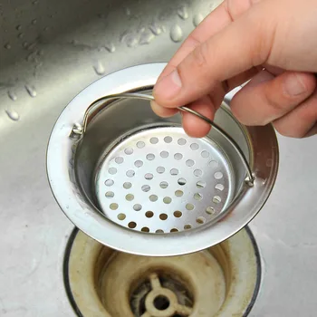 

Hand-held Shower Drain Hole Filter Trap Metal Stainless Steel Kitchen Sink Strainer with Large Wide 11/9cm Shower Drain