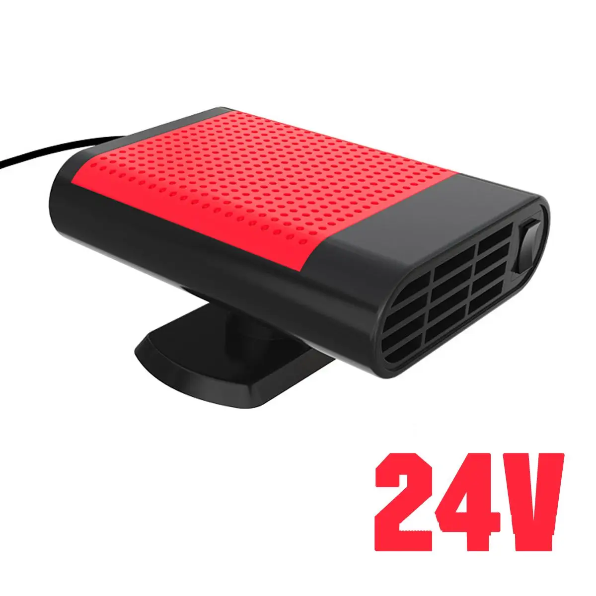 Autoleader 12/24V 500W автомобильный обогреватель Обогреватель Вентилятор горячего вентилятор вождения Demister автомобиля Портативный Контроль температуры устройства - Название цвета: Black Red 24V