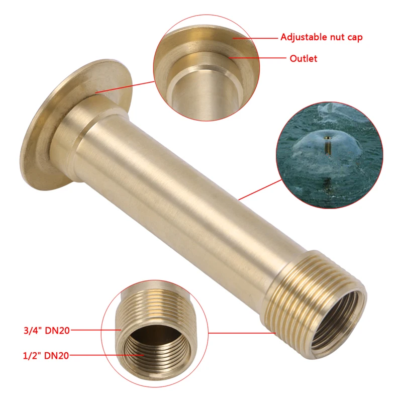 1/2" DN15 3/4" DN20 Brass Pond Hemispherical Fountain Nozzle Pond Spray Head  GXMA