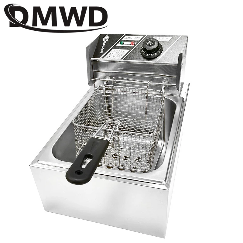 thumbnail image 1 of Freidora eléctrica multifuncional de 110 V para uso doméstico, de acero inoxidable, para uso comercial, para freír patatas fritas, 6 l, 1 of 4
